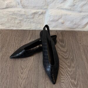 H&M Crocodile Print Pointed Slingbacks